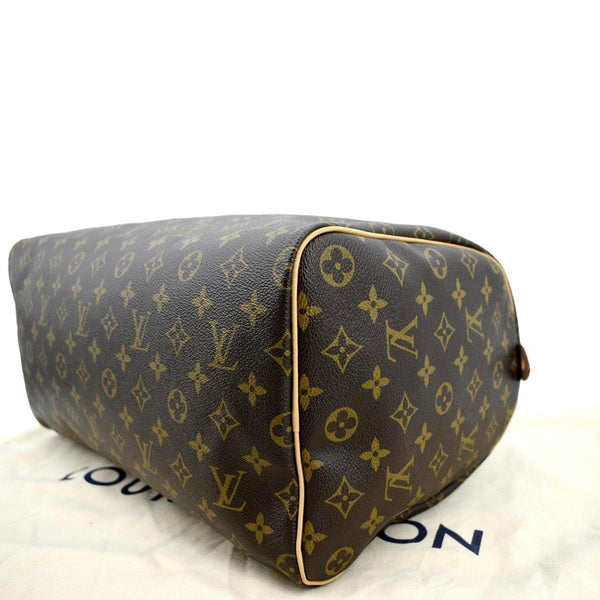 Louis Vuitton Speedy 35 Monogram Canvas Satchel Bag in brown color - Bottom Right
