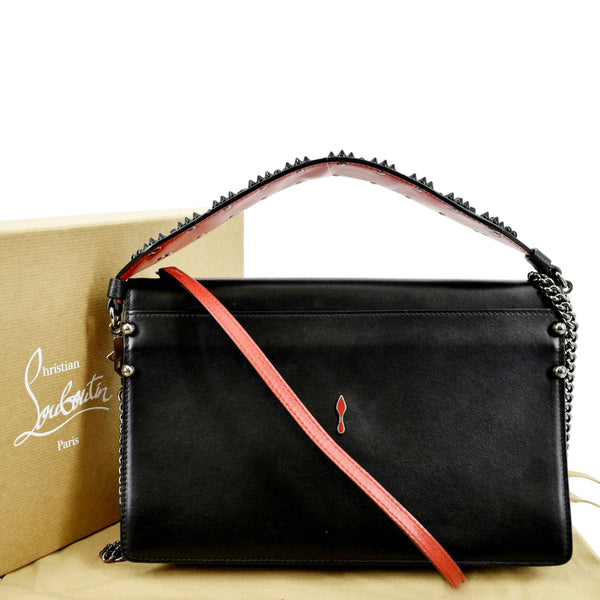 CHRISTIAN LOUBOUTIN Loubiblues Studded Leather Tote Shoulder Bag Black