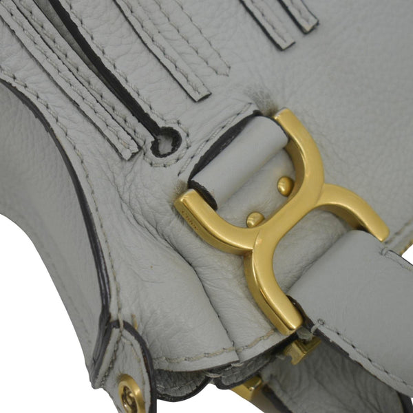 CHLOE Marcie Small Calfskin Leather Shoulder Bag Grey