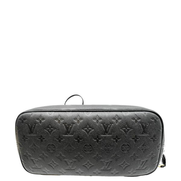 LOUIS VUITTON Neverfull MM Monogram Empreinte Leather Tote Bag Black