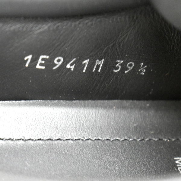 PRADA Logo Black And White Leather Sneakers Size 39 1/2