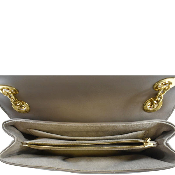 LOUIS VUITTON New Wave Chain MM Calfskin Leather Shoulder Bag Taupe