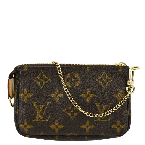 LOUIS VUITTON Pochette Mini Monogram Canvas Accessoires Pouch Brown