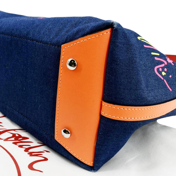 CHRISTIAN LOUBOUTIN Frangibus Small Denim Shoulder Bag Blue