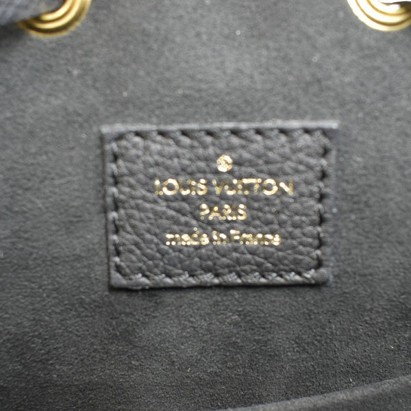 LOUIS VUITTON Lockme Leather Crossbody Bucket Bag Black