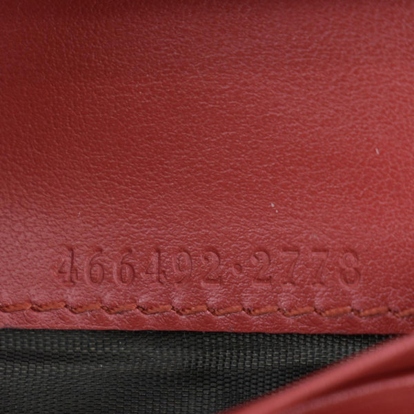 GUCCI Marmont GG Matelasse Leather Card Case Wallet Red 466492