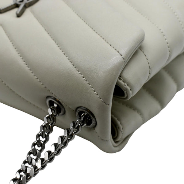 YVES SAINT LAURENT Loulou Toy Quilted Leather Crossbody Bag Ivory