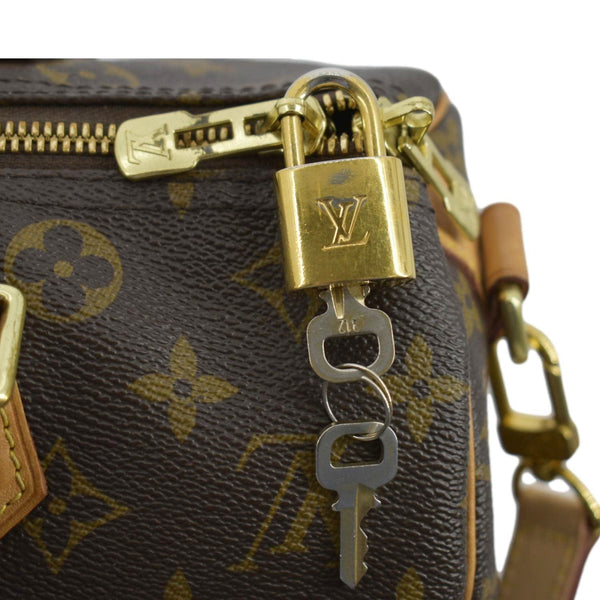 LOUIS VUITTON Speedy 30 Bandouliere Monogram Canvas Shoulder Bag Brown