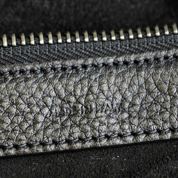 CELINE Drummed Mini Luggage Calfskin Leather Tote Bag Black