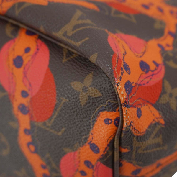 LOUIS VUITTON Neverfull MM Grenade Ramages Monogram Canvas Tote Bag Brown