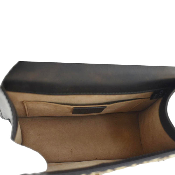 GUCCI Leopard Print Sylvie Mini Calf Hair Top Handle Shoulder Bag Beige 470270