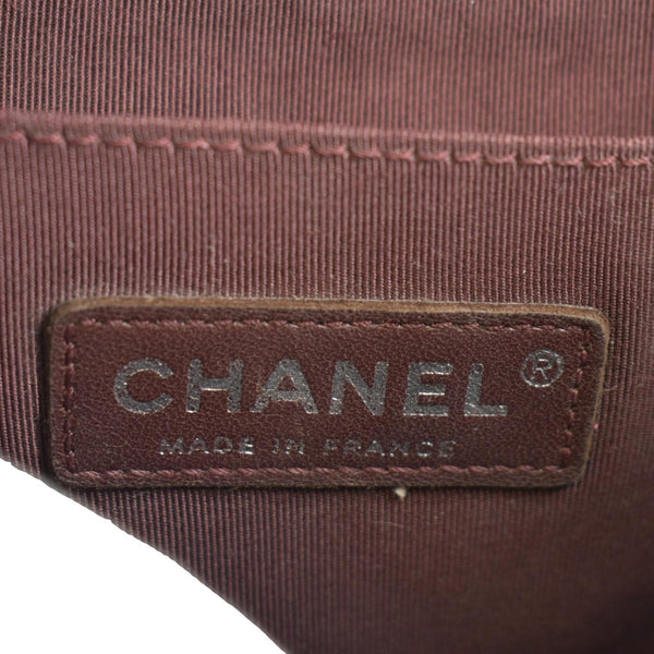 CHANEL Secret Label Flap Patent Leather Shoulder Bag Black