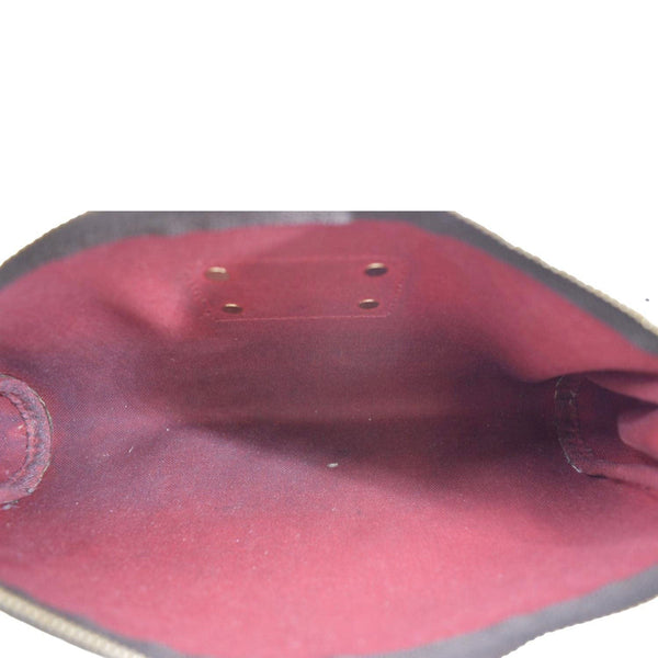 LOUIS VUITTON Eva Pochette Damier Ebene Clutch Crossbody Bag Brown