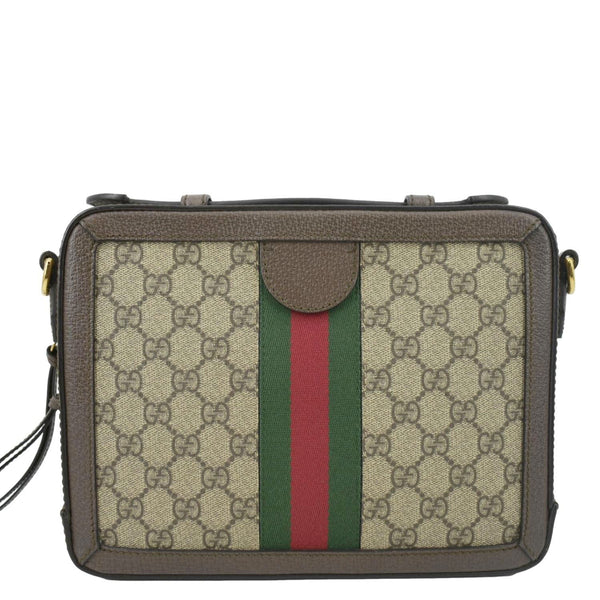 GUCCI Ophidia Web Small GG Supreme Canvas Shoulder Bag Beige 550622