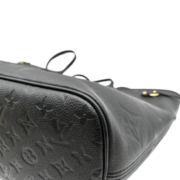LOUIS VUITTON Neverfull MM Monogram Empreinte Leather Tote Bag Black