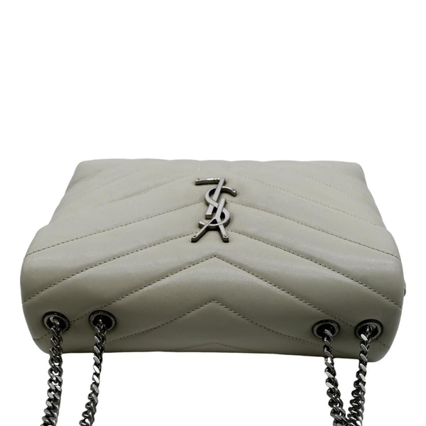 YVES SAINT LAURENT Loulou Toy Quilted Leather Crossbody Bag Ivory