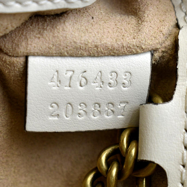 GUCCI GG Marmont Super Mini Matelasse Leather Crossbody Bag White 476433
