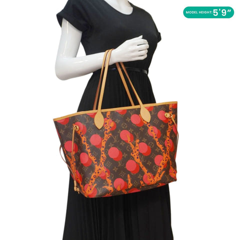 LOUIS VUITTON Neverfull MM Grenade Ramages Monogram Canvas Tote Bag Brown