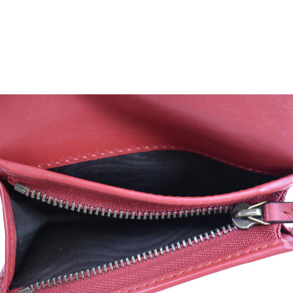 GUCCI Marmont GG Matelasse Leather Card Case Wallet Red 466492