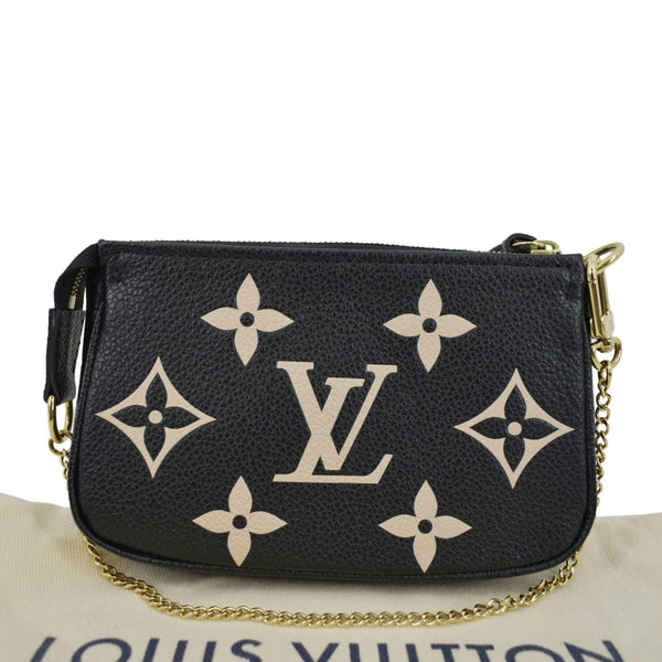 LOUIS VUITTON Mini Pochette Bicolor Monogram Empreinte Accessoires Pouch Black
