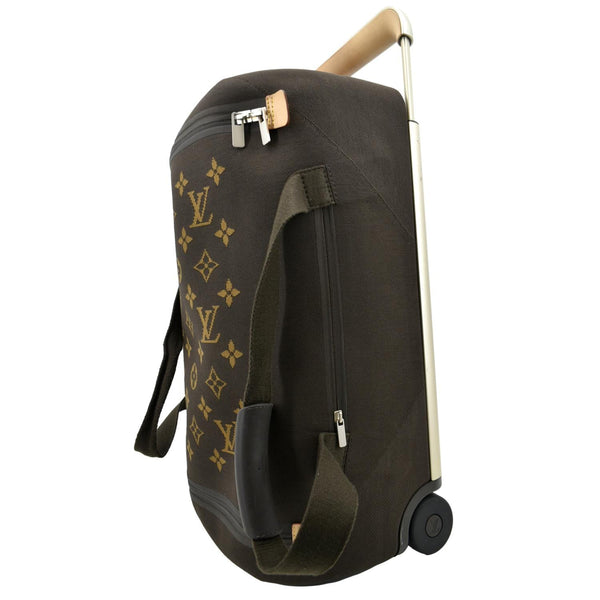 LOUIS VUITTON Horizon Soft 55 Monogram Canvas Rolling Duffle Bag Brown