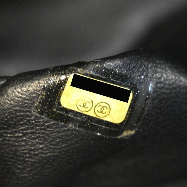 CHANEL Classic Maxi Double Flap Quilted Patent Leather Shoulder Bag Black