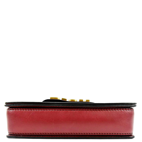 CHRISTIAN DIOR Dio(r)evolution Flap Calfskin Shoulder Bag Dark Red