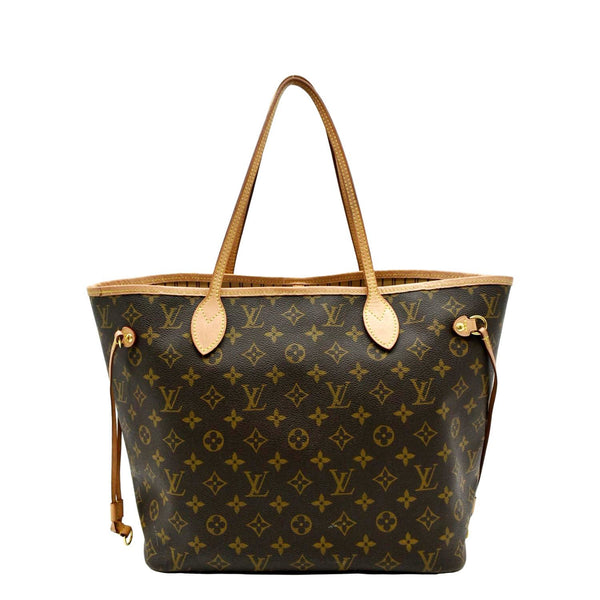 LOUIS VUITTON Neverfull MM Monogram Canvas Tote Bag Brown