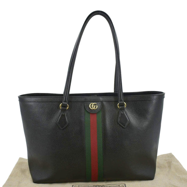 GUCCI Ophidia GG Jumbo Leather Tote Bag Black 631685