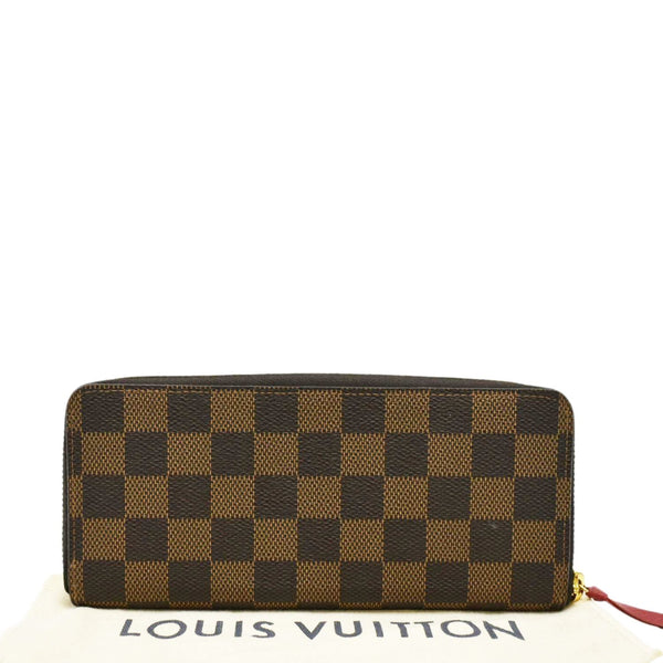 LOUIS VUITTON Clemence Damier Ebene Zippy Wallet Brown