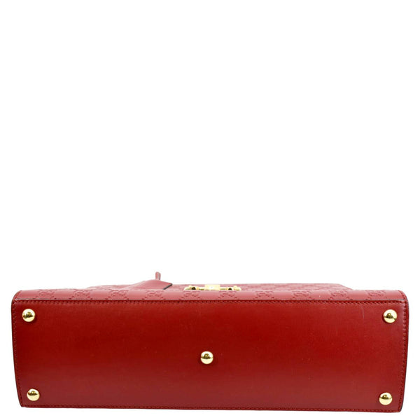 Gucci Signature Medium Padlock Leather Shoulder Bag Red - Bottom