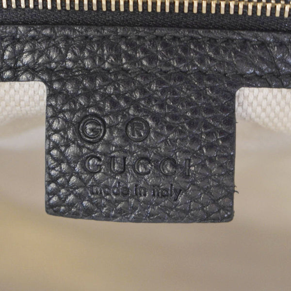 GUCCI Medium Soho Chain Pebbled Leather Tote Bag Black 536196