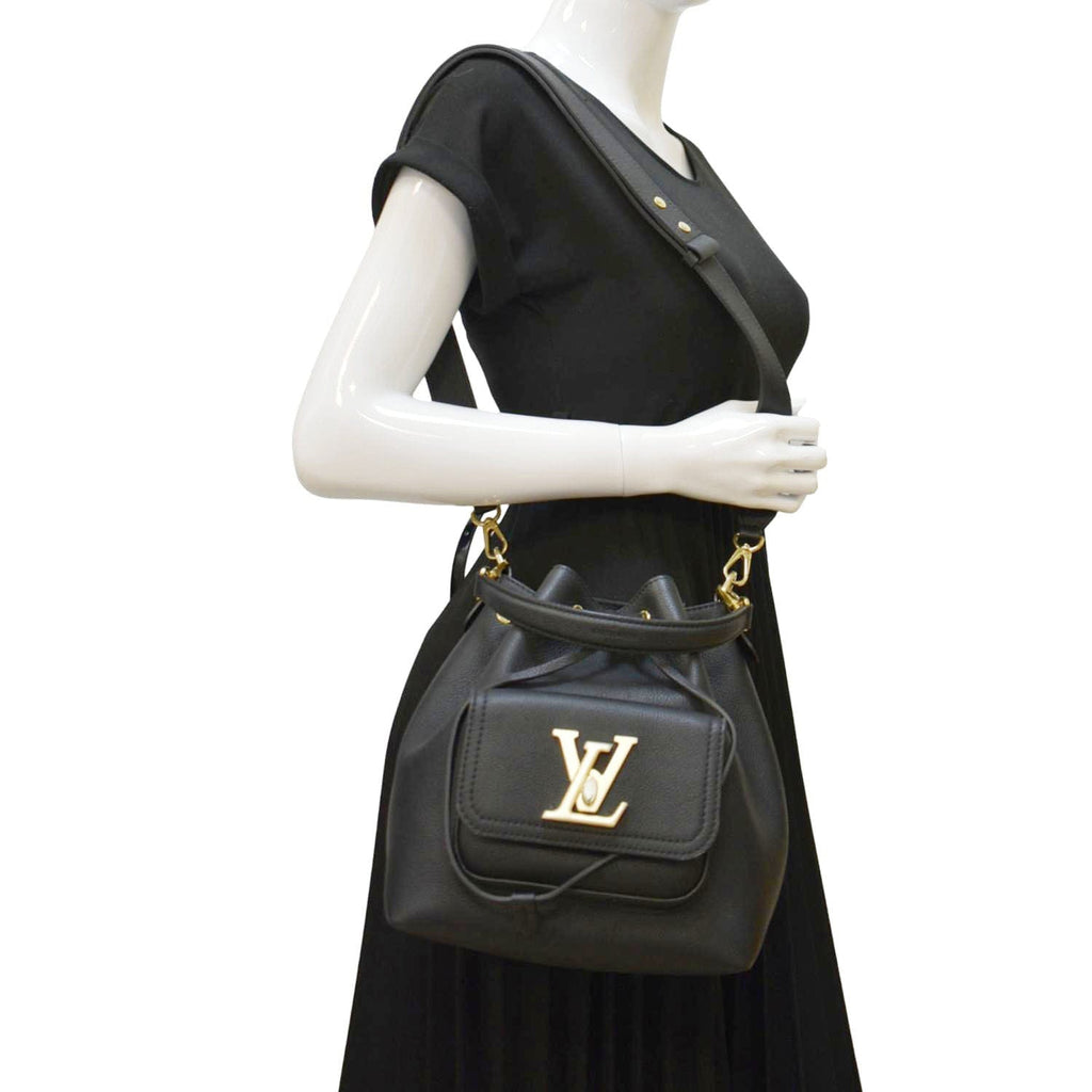 Louis Vuitton Lockme Bucket, Black, One Size