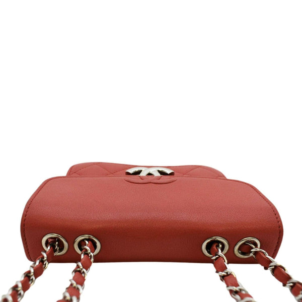 CHANEL CC Box Flap Quilted Leather Shoulder Bag Red