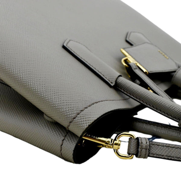 PRADA Double Handle Saffiano Leather Tote Bag Grey