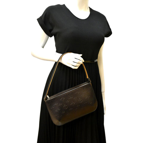 LOUIS VUITTON Pochette Accessoires Monogram Mat Fowler Pouch Bag Black