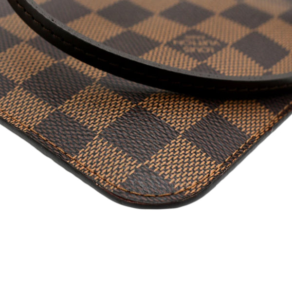 LOUIS VUITTON Neverfull Damier Ebene Pochette Wristlet Pouch Brown