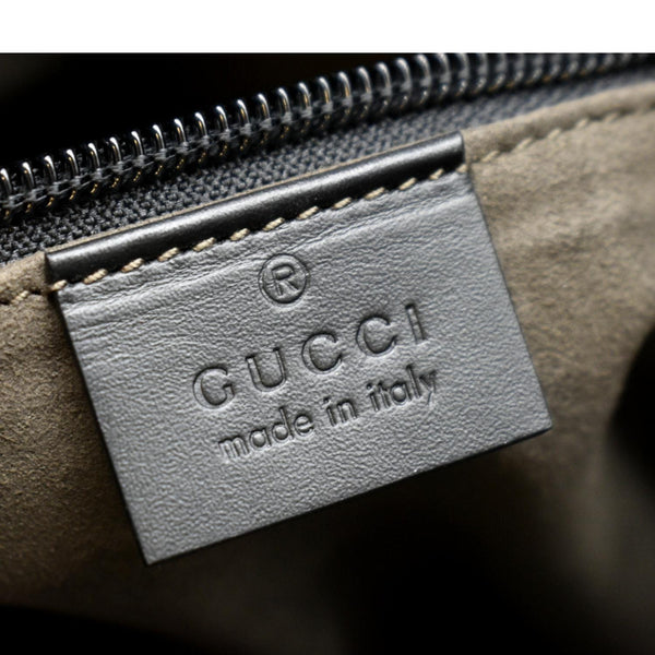 GUCCI GG Signature Leather Messenger Bag Black 406410