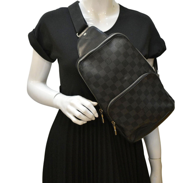 LOUIS VUITTON Avenue Sling Damier Graphite Backpack Grey