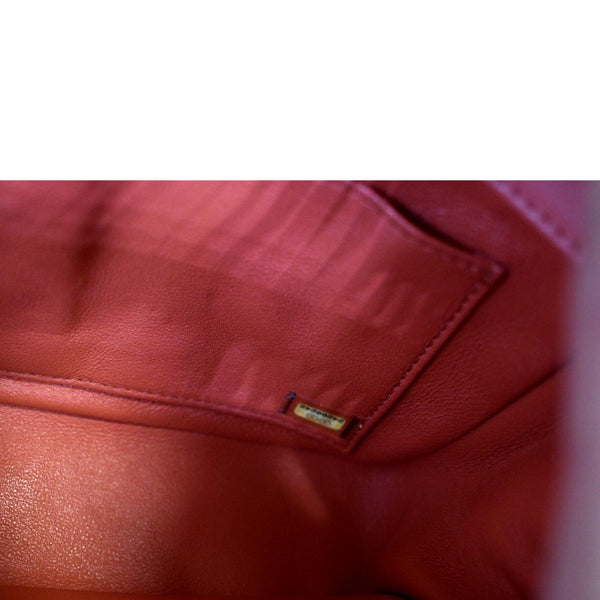 CHANEL CC Filigree Medium Flap Caviar Leather Crossbody Bag Pink