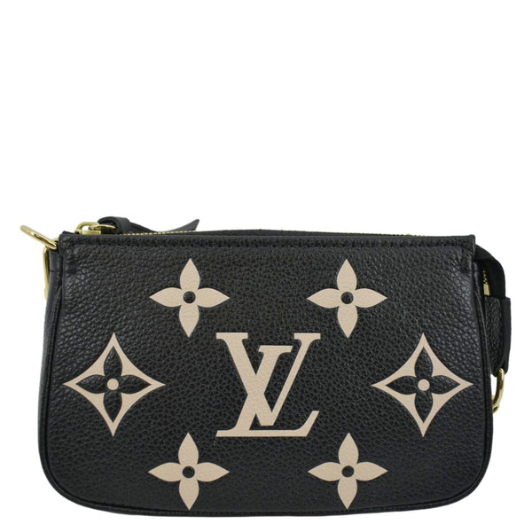 LOUIS VUITTON Mini Pochette Bicolor Monogram Empreinte Accessoires Pouch Black