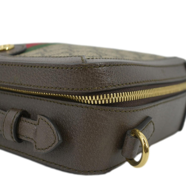 GUCCI Ophidia Web Small GG Supreme Canvas Shoulder Bag Beige 550622