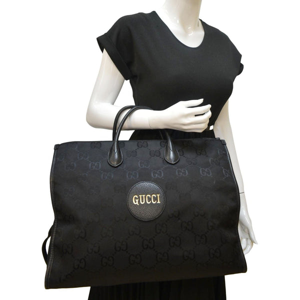 GUCCI Off The Grid GG Nylon Tote Bag Black 630353