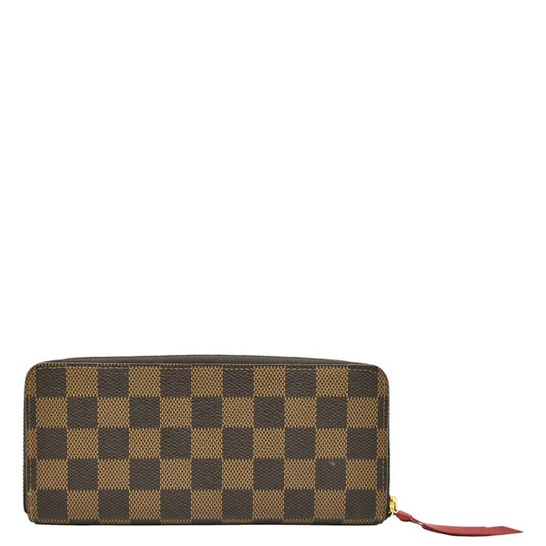 LOUIS VUITTON Clemence Damier Ebene Zippy Wallet Brown