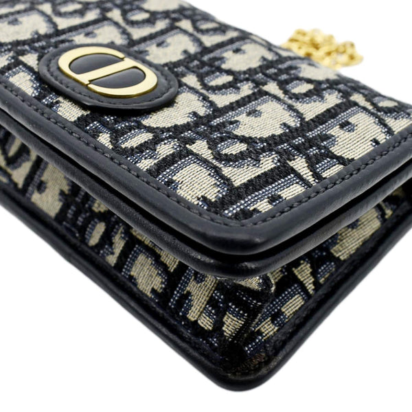 CHRISTIAN DIOR Montaigne Oblique Jacquard Pouch Navy Blue