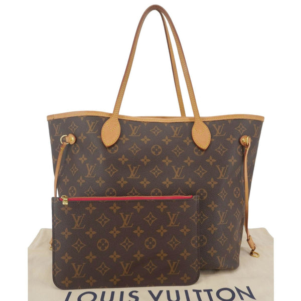 LOUIS VUITTON Neverfull MM Monogram Canvas Shoulder Bag Brown