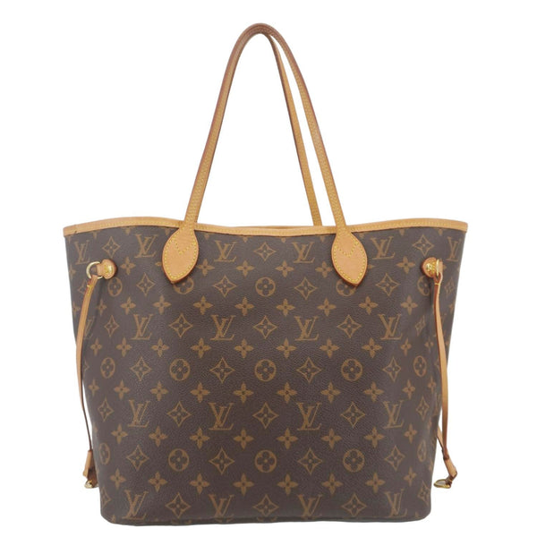 LOUIS VUITTON Neverfull MM Monogram Canvas Shoulder Bag Brown