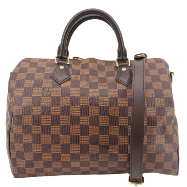 LOUIS VUITTON Speedy 30 Bandouliere Damier Ebene Shoulder Bag Brown (Interesting Manufacturing fault)