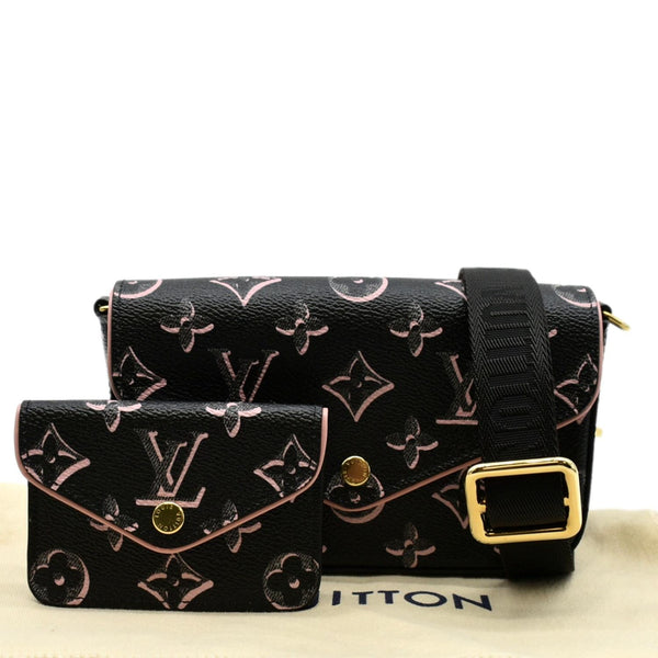 LOUIS VUITTON Felicie Strap & Go Monogram Canvas Crossbody Bag Black