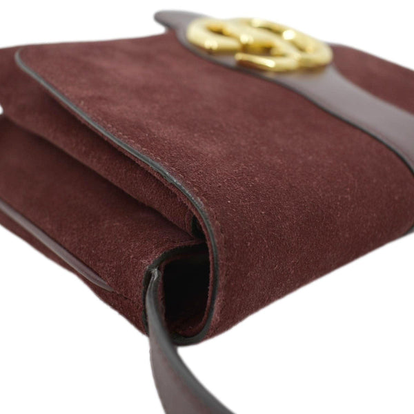 GUCCI Arli Medium Suede Leather Crossbody Bag Red 550126